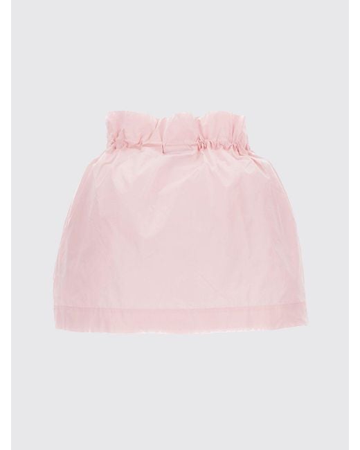 Des Phemmes Pink Pencil Mini Skirt With Floral Embroidery And Rhinestone Appliqués