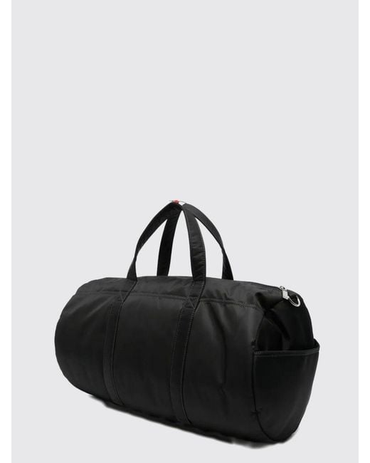 KENZO Black Signature Nylon Duffle Travel Bag With Double Handle And Shoulder Strap for men
