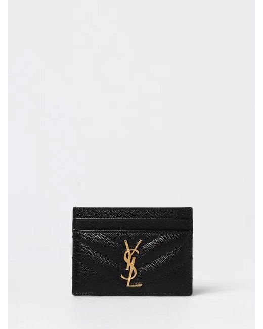 Saint Laurent White Cassandre Credit Card Holder