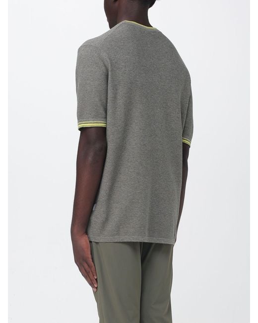 People Of Shibuya Gray Cotton And Linen Crew Neck Sweater for men