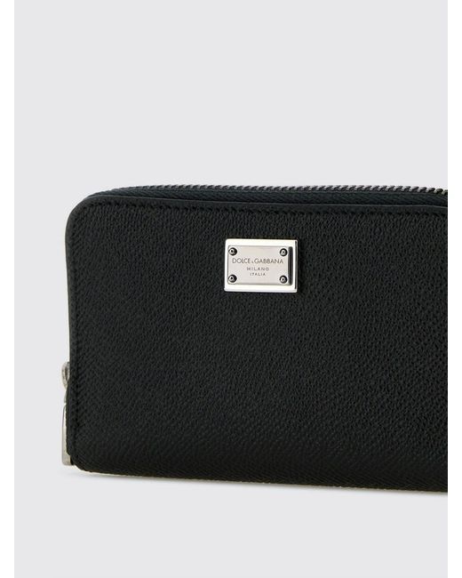 Dolce & Gabbana Black Dolce &Amp Gabbana Grained Leather Wallet for men