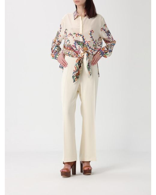 Etro White Silk Paisley Print Shirt