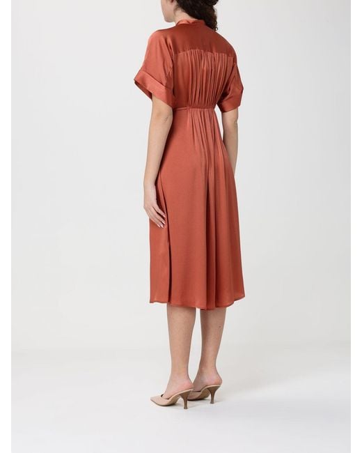 Semicouture Red Silk Blend Shirt Dress