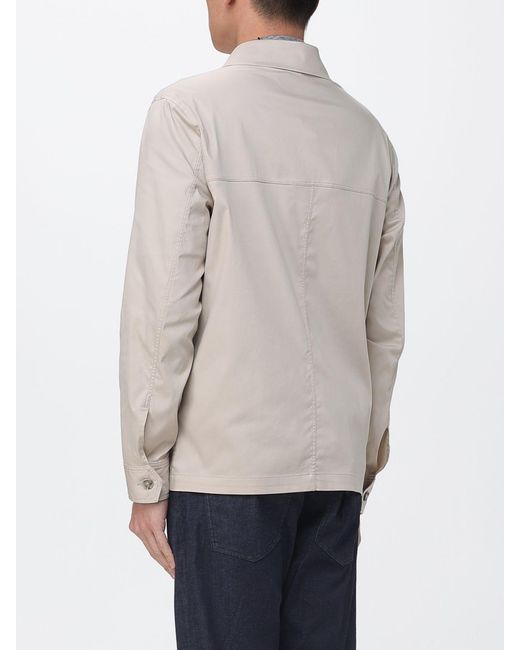 Manuel Ritz Natural Relaxed Fit Twill Shirt Jacket With Concealed Closure for men