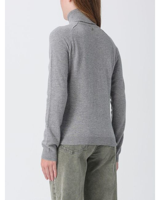 Dondup Gray Long-Sleeved Wool Turtleneck Jumper With Ribbed Hems