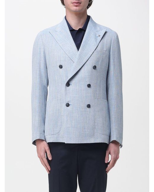 Tagliatore Blue Double-Breasted Blazer for men