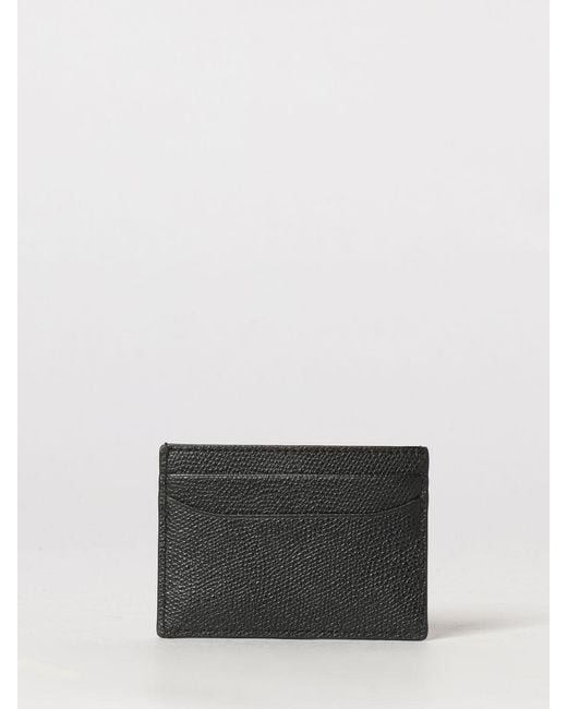 Bally White Grained Leather Card Holder With Metal Logo And Five Slots for men