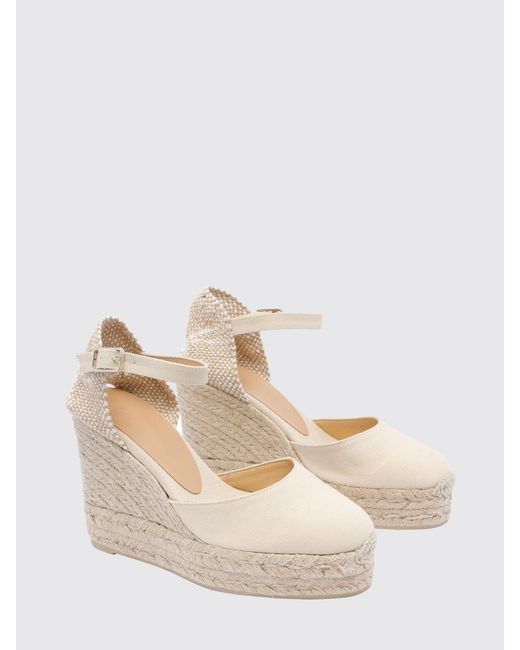 Castaner Natural Carina High-Wedge Canvas Platform Espadrilles With Ankle Tie