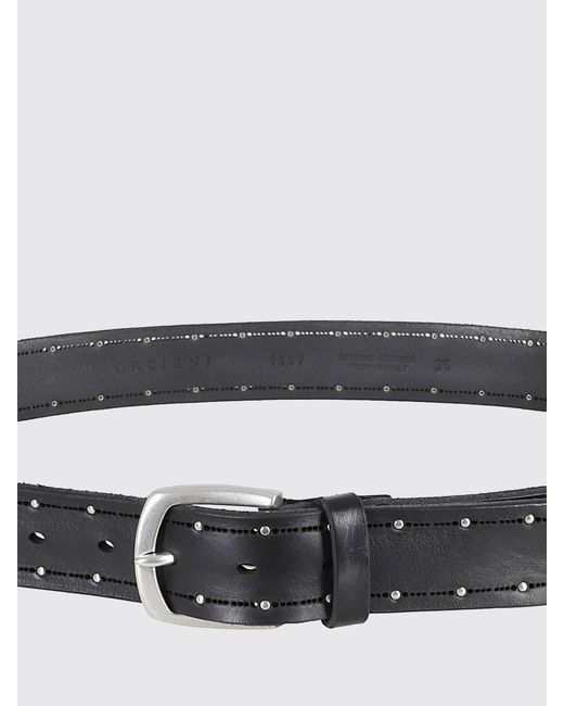 Orciani Gray Hunting Leather Belt With Studs for men