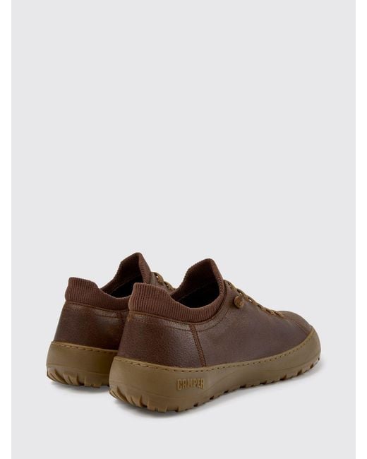 Camper Brown Peu Serra Regenerated Leather Slip-On Sneakers With Vibram Sole for men