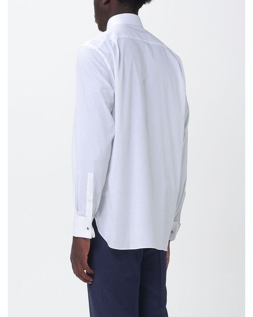 Zegna White Stretch Poplin Classic Shirt for men