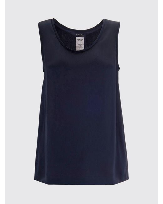 Max Mara Blue Basic Satin Top