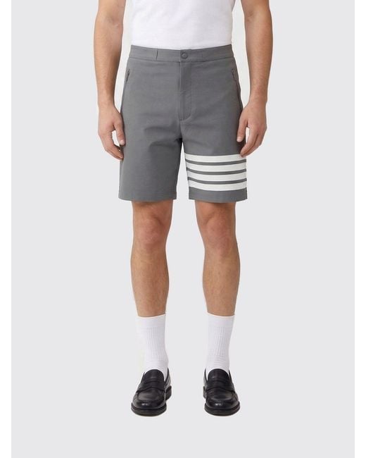 Thom Browne Gray Slim Fit Viscose Blend Shorts for men