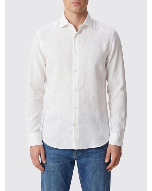 Brooksfield White Slim Fit Casual Shirt for men