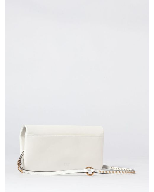 Pinko Natural Click Soft Horizontal Classic Leather Clutch