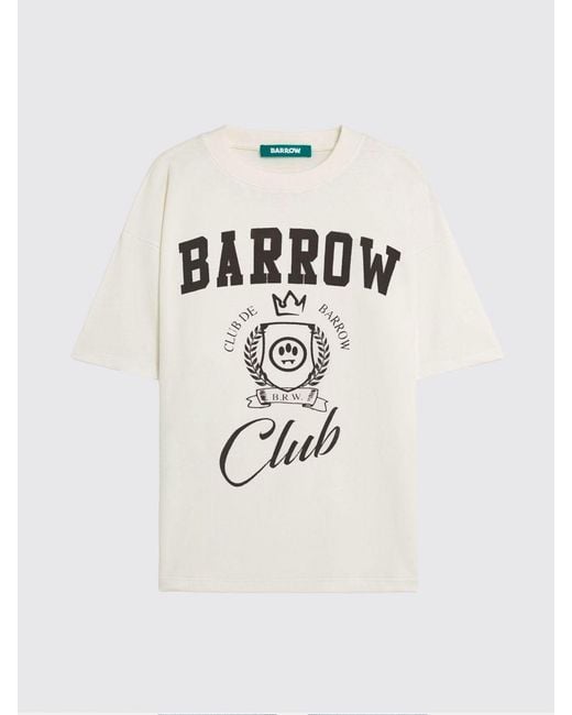 Barrow Natural Cotton T-Shirt With Logo for men