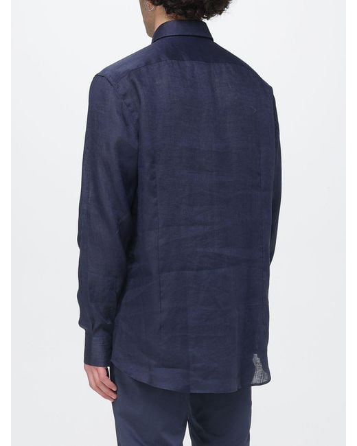 Etro Blue Linen Shirt for men