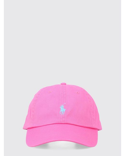 Polo Ralph Lauren Pink Cotton Hat With Embroidered Logo