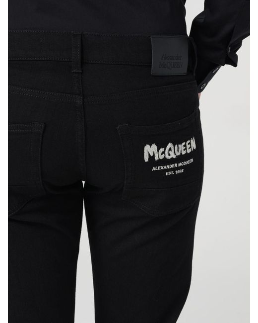 Jeans di Alexander McQueen in Black da Uomo
