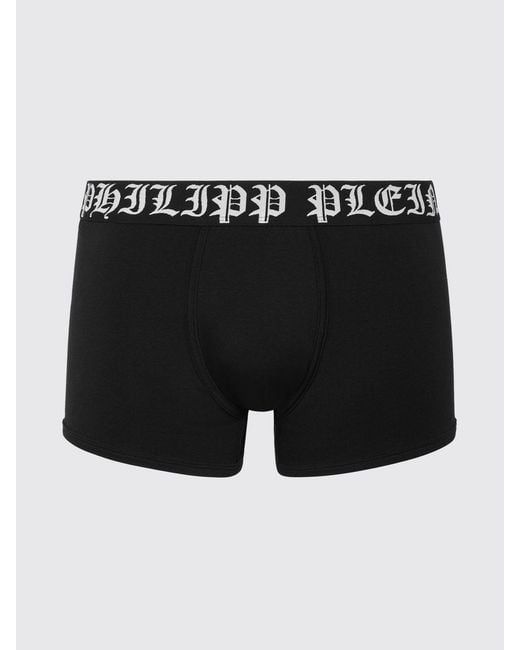 Philipp Plein Black Stretch Cotton Blend Boxers for men