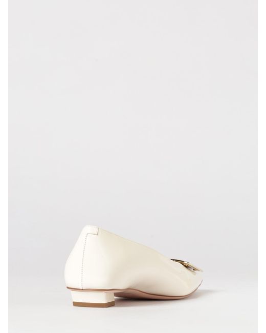 Roger Vivier Natural Belle Vivier Patent Leather Ballerinas