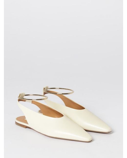 Jil Sander Natural Brushed Leather Ballerinas