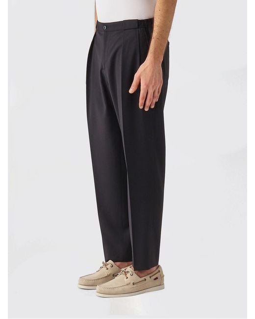 Briglia 1949 Black Virgin Wool Portobello Trousers for men