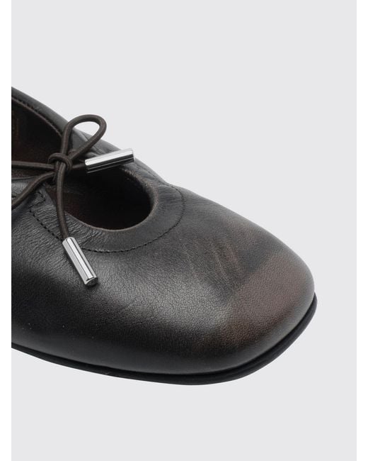 Alohas Black Rosalind Nappa Leather Ballet Flats With Bow And Round Toe