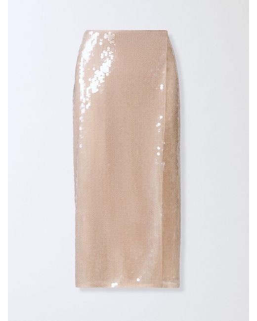 Fabiana Filippi Pink Sequin Wrap Skirt