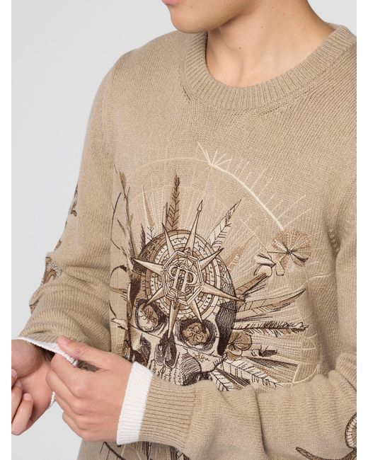 Philipp Plein Natural Sweater for men