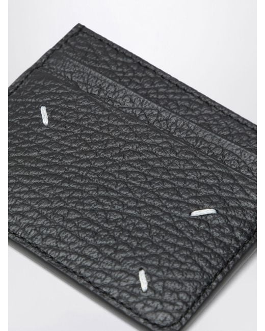 Maison Margiela White Four Stitches Cowhide Card Holder With Six Slots for men