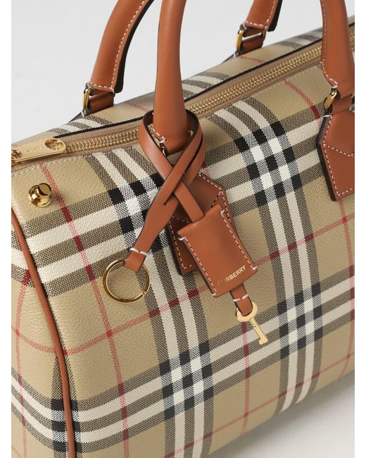 Burberry Mini Bowling Bag in Vintage Check & Briar Brown