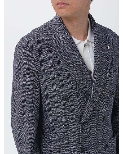 Manuel Ritz Blue Double-Breasted Blazer for men