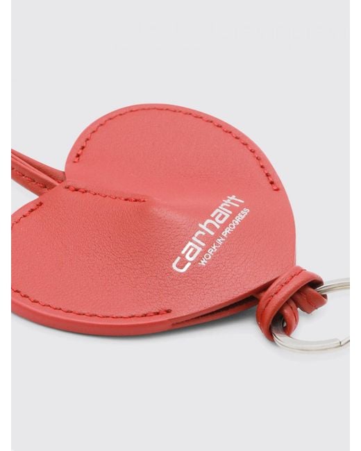 Carhartt Red Hartt Leather Keychain for men