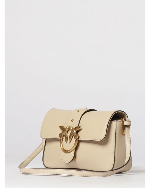 Pinko Natural Love One Slouchy Foldover Leather Bag