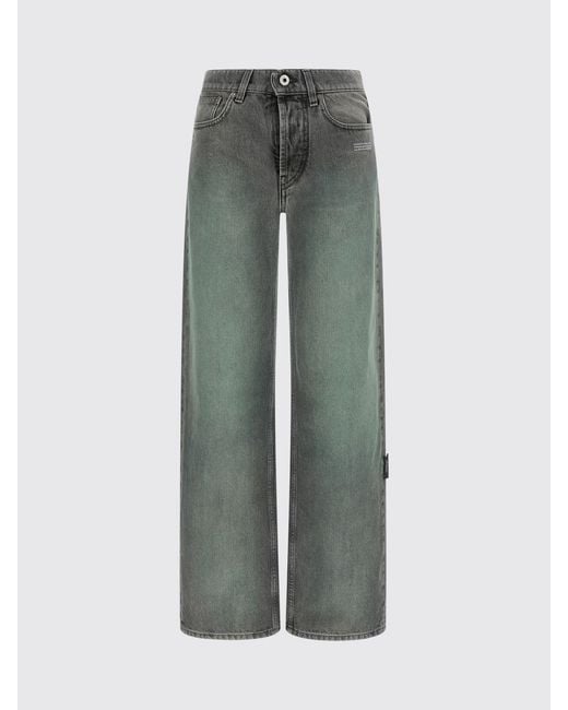 Off-White c/o Virgil Abloh Green Straight Cotton Denim Jeans