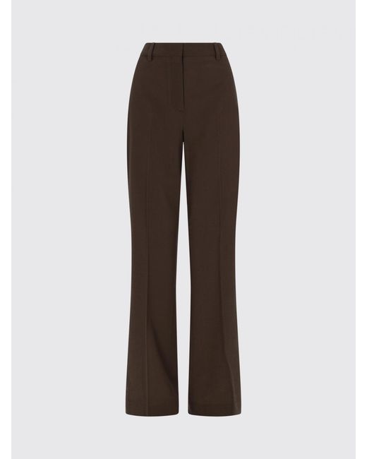 Golden Goose Deluxe Brand Brown High-Waisted Flared Wool Trousers With Welt Pockets