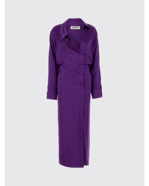 The Attico Purple Midi Chemisier Dress