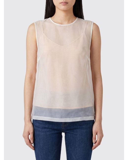 P.A.R.O.S.H. Blue Sleeveless Crewneck Top P.A.R.O.S.H