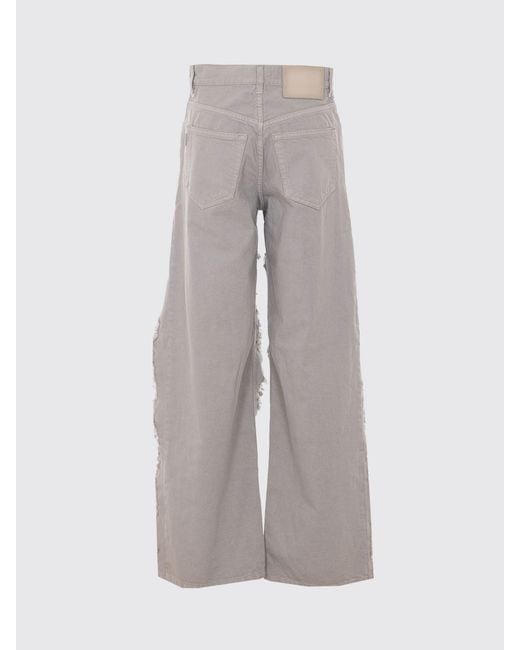Haikure Gray Distressed Denim Palazzo Jeans