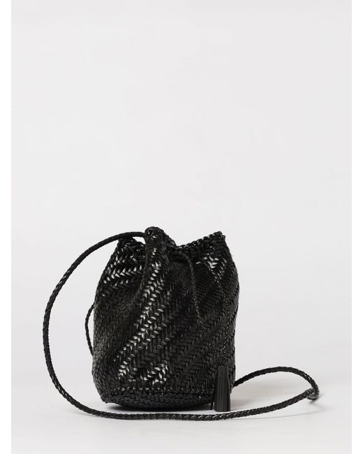 Dragon Diffusion Pompom Double Jump Woven Leather Bag in Black | Lyst