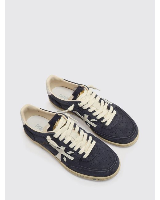 Premiata White Clay Leather Sneakers for men