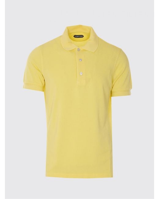 Tom Ford Yellow Basic Cotton Polo Shirt for men