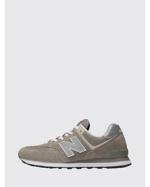 New Balance White 574 Suede And Mesh Sneakers for men