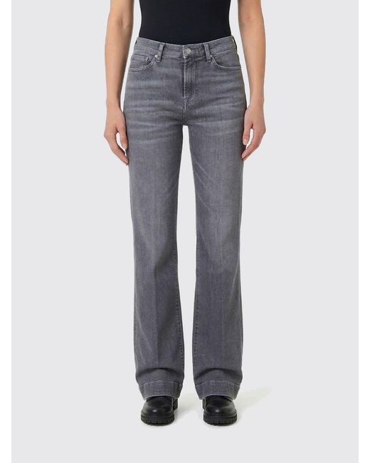 7 For All Mankind Blue Stretch Denim Flared Jeans