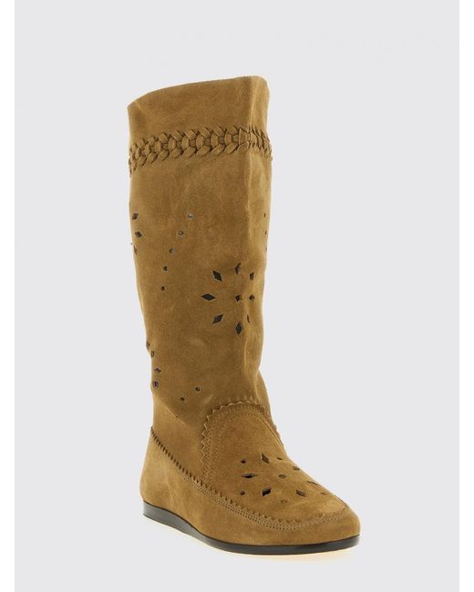 Isabel Marant Brown Welky Perforated Suede Boots