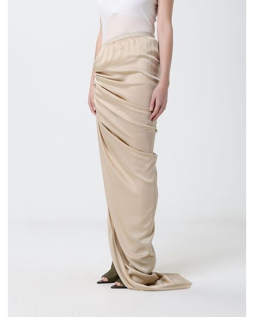 Rick Owens Natural Long Asymmetric Skirt
