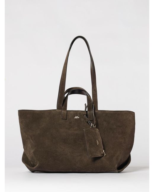A.P.C. Brown Le Drummer Large Suede Bag