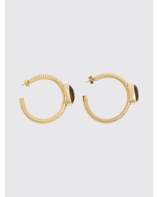 Liviana Conti Metallic Tabita Brass Earrings With Stone