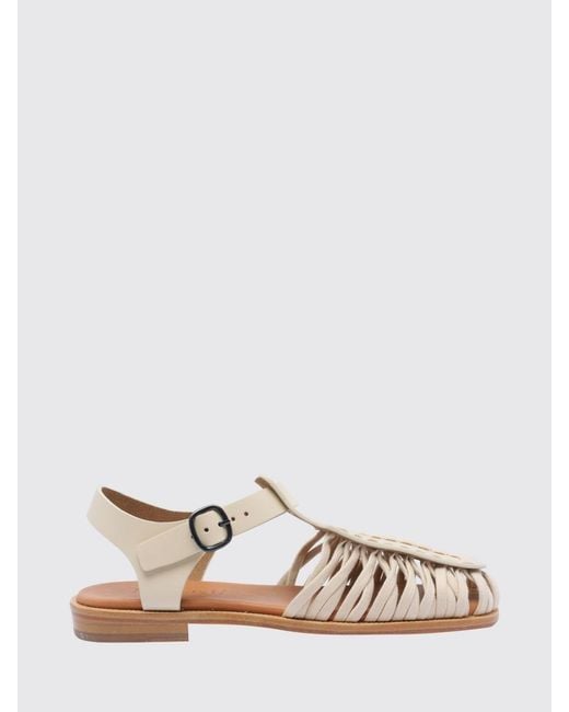 Hereu White Perforated Leather Alaro Sandal